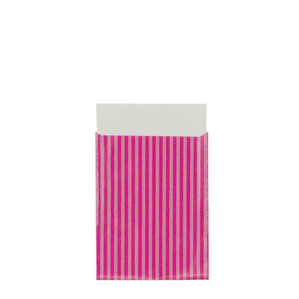 Geschenkflachbeutel 9,5x14cm Lignes pink-silber
