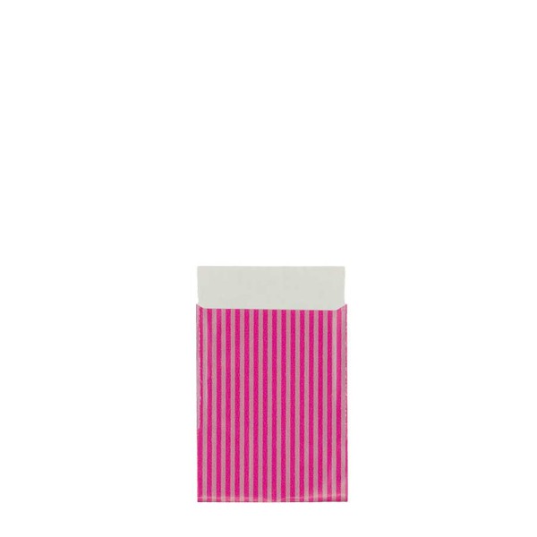 Geschenkflachbeutel 7x9cm Lignes pink-silber