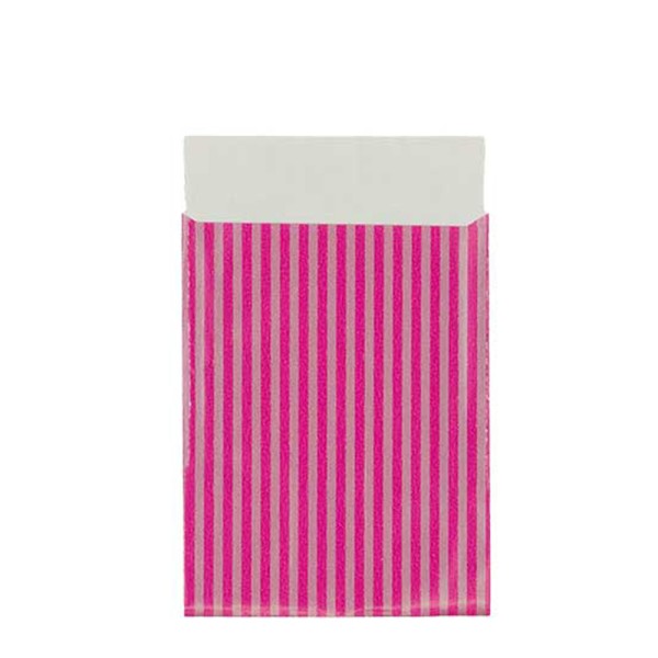 Geschenkflachbeutel 13x18cm Lignes pink-silber