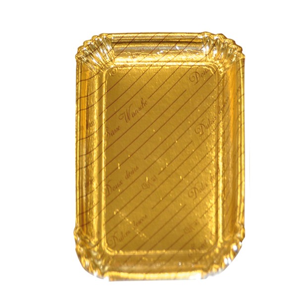 Pappteller / Kuchenuntersetzer 14 x 21 cm gold