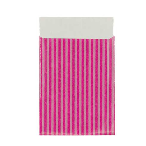 Geschenkflachbeutel 17,5x21,5cm Lignes pink-silber