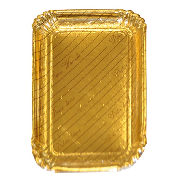 Pappteller / Kuchenuntersetzer 16.5 x 24.5 cm gold