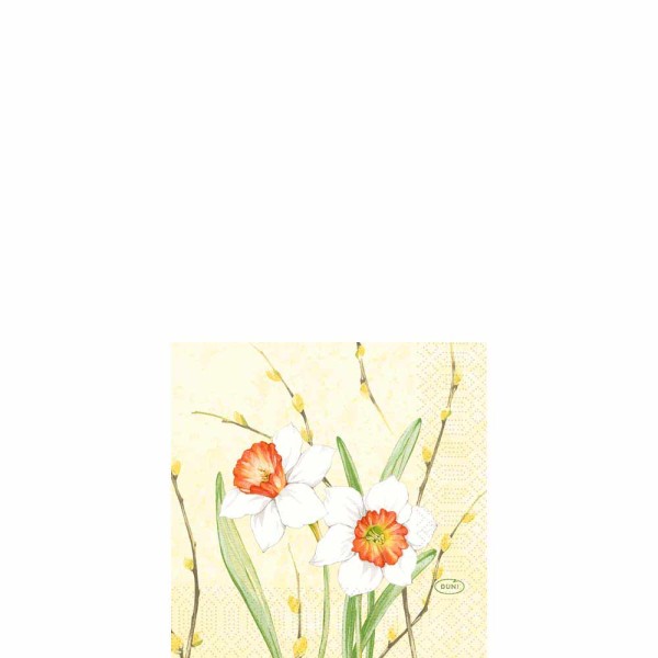 DUNI Zelltuch Serviette 24x24cm 1/4F. Daffodil Joy