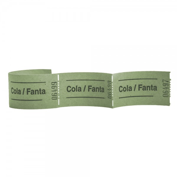 Rollen-Gutscheine "Cola/Fanta" 57x30mm grün