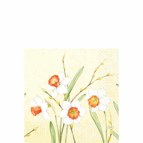 DUNI Zelltuch Serviette 33x33 cm 1/4F. Daffodil Joy