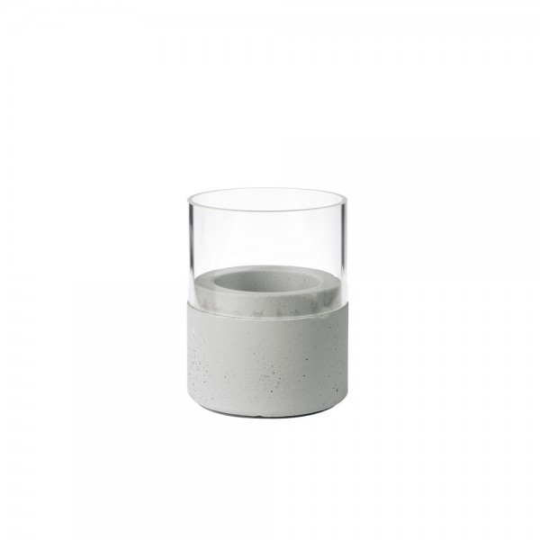 DUNI Kerzenhalter NEAT 75x68 mm grau m. Glas
